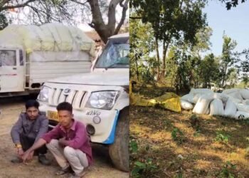 अनाज तस्करी का खेल शुरू: यूपी के बिचौलिए 143 बोरी धान छोड़कर फरार, वाहन जब्त