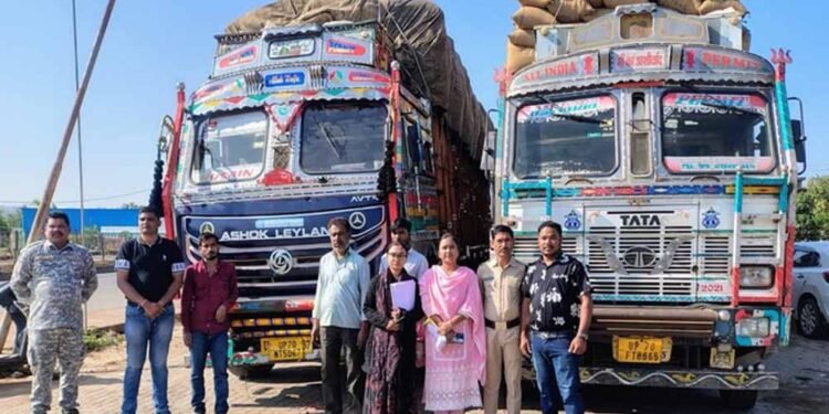 चिल्फी में दो ट्रकों से 647 क्विंटल अवैध धान जब्त, सीमावर्ती इलाकों में सख्त निगरानी