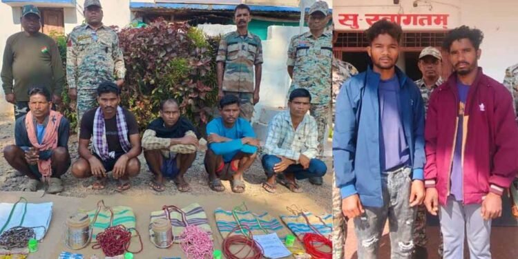 नक्सलियों पर फिर कार्रवाई: 7 माओवादी गिरफ्तार, टिफिन बम और डेटोनेटर बरामद