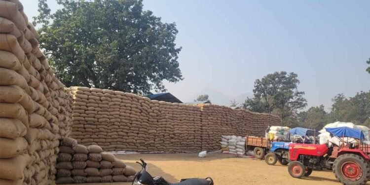 बफर लिमिट पार, मिलर नहीं उठा रहे धान, खरीदी केंद्रों पर संकट