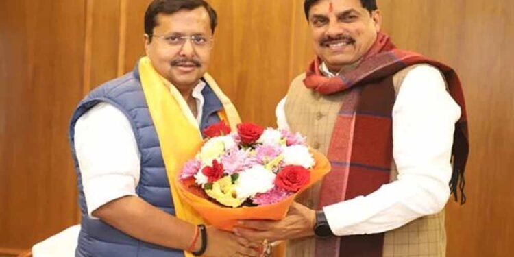 मुख्यमंत्री डॉ. मोहन यादव की भाजपा के नवनियुक्त कार्यकारी अध्यक्ष श्री नितिन नबीन से सौजन्य मुलाकात