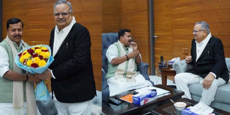 दिल्ली में छत्तीसगढ़ विधानसभा अध्यक्ष डॉ रमन सिंह ने भाजपा के राष्ट्रीय कार्यकारी अध्यक्ष नितिन नबीन से की मुलाकात