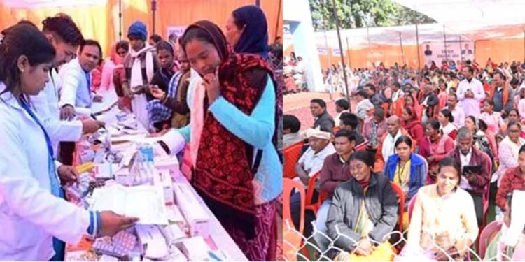 बगीचा में लगा मेगा हेल्थ कैंप, 1100  मरीजों का निःशुल्क स्वास्थ्य परीक्षण