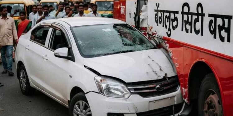 बेंगलुरु में बस से टकराई तेज रफ्तार कार, 5 लोगों की मौत
