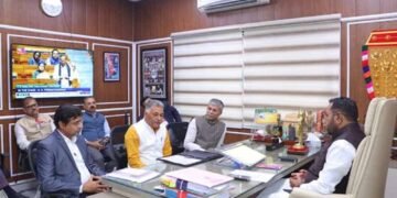 केंद्रीय आयुष राज्य मंत्री (स्वतंत्र प्रभार) श्री जाधव से मिले, आयुष मंत्री  इन्दर सिंह परमार