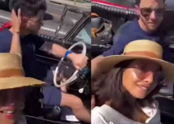 प्रियंका चोपड़ा का रोमांटिक अंदाज़: ओपन कार में ड्राइव के दौरान  निक जोनस के बालों पर फेरा हाथ