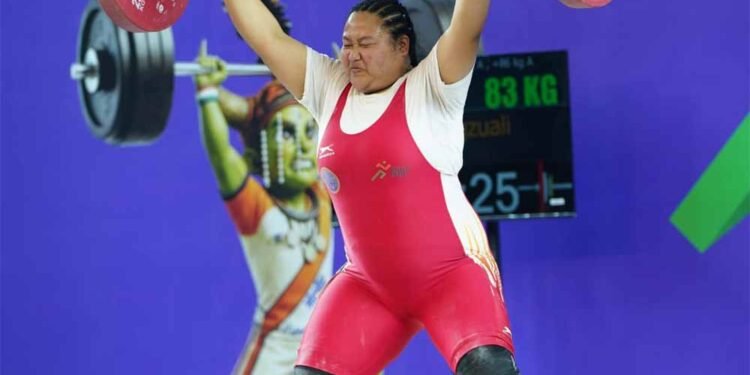 खेलो इंडिया ट्राइबल गेम्स 2026: महिला 86+ किग्रा वेटलिफ्टिंग में मिजोरम की ज़ोसांगज़ुआली ने जीता स्वर्ण
