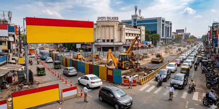 भोपाल में ज्योति टॉकीज–बोर्ड ऑफिस मार्ग पर 3 महीने निर्माण, ट्रैफिक डायवर्जन से बदलेगा रूट