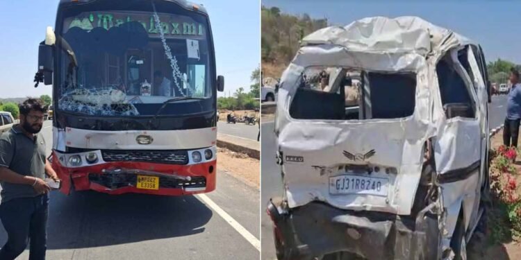 साबरकांठा में निजी बस ने यात्री वैन को टक्कर मारी, छह की मौत और आठ घायल