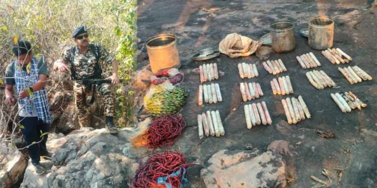 छत्तीसगढ़-ओडिशा सीमा पर बड़ा खुलासा: जंगल से भारी विस्फोटक बरामद, CRPF ने तेज की सर्चिंग