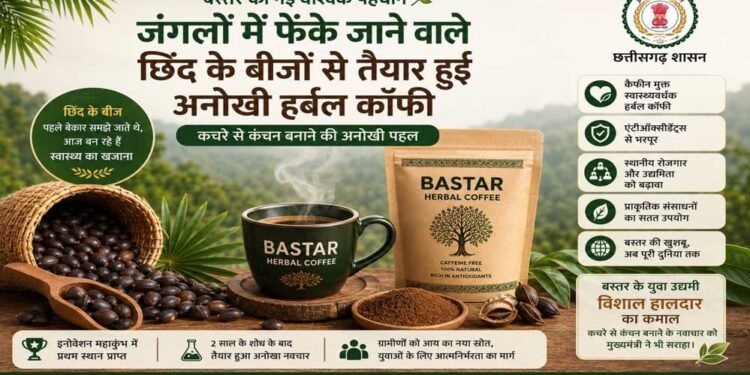 रायपुर : बस्तर की नई वैश्विक पहचान: जंगलों में फेंके जाने वाले छिंद के बीजों से तैयार हुई अनोखी हर्बल कॉफी