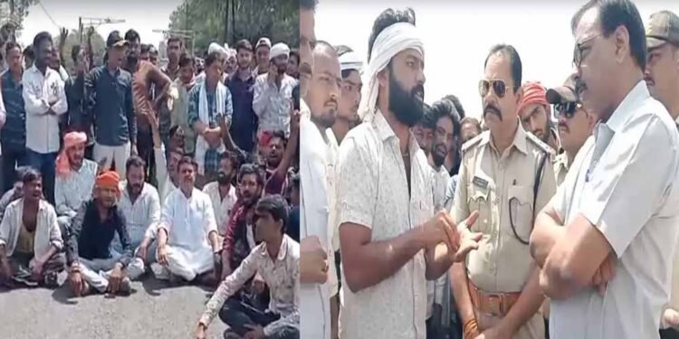 खरीदी केंद्र पर ताला देख फूटा किसानों का गुस्सा, NH-146 पर 3 किमी लंबा जाम