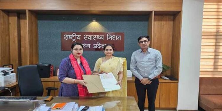प्रदेश में सर्वाइकल कैंसर की जांच एवं प्रबंधन को सुदृढ़ बनाने एनएचएम एवं भार्गवी हेल्थ केयर के मध्य एमओयू