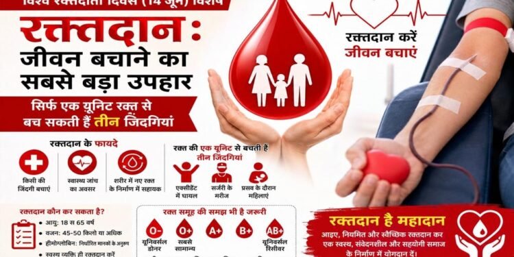 एमसीबी : विश्व रक्तदाता दिवस (14 जून) : रक्तदान: जीवन बचाने का सबसे बड़ा उपहार