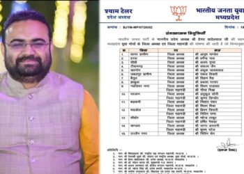 MP BJP: शहडोल में भाजयुमो की नई टीम घोषित, प्रियम त्रिपाठी को फिर मिली जिला अध्यक्ष की जिम्मेदारी