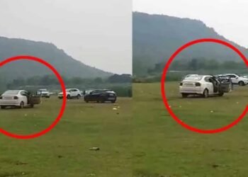 सूरजपुर के पर्यटन स्थल पर कार से खतरनाक स्टंट, युवकों का वीडियो चर्चा में