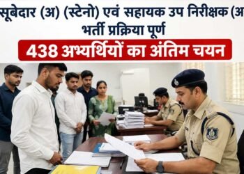 सूबेदार (अ) (स्टेनो) एवं सहायक उप निरीक्षक (अ) भर्ती प्रक्रिया पूर्ण 438 अभ्यर्थियों का अंतिम चयन