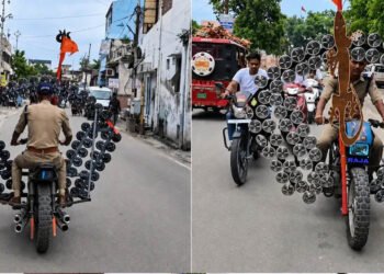 बाइक में 1-2 नहीं लगे थे 500 हॉर्न! पुलिस ने लिया एक्शन, Video हुआ वायरल