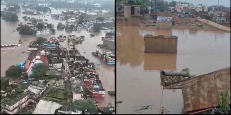सतना-चित्रकूट में बाढ़ का कहर, मंदाकिनी में बहा 42 साल पुराना पुल; 400 दुकानें तबाह