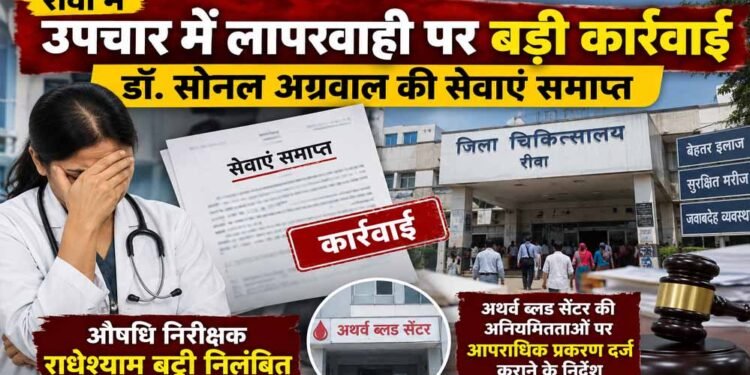 रीवा में उपचार में लापरवाही पर बड़ी कार्रवाई, डॉ. सोनल अग्रवाल की सेवाएं समाप्त