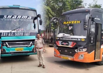 बसों की छत पर सामान ढोने पर 49 स्लीपर बसों के चालान