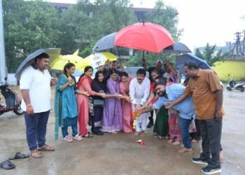 बीटीआई ग्राउंड में संकल्प नवरात्रि एवं रास गरबा उत्सव की तैयारियों का भूमिपूजन के साथ शुभारंभ