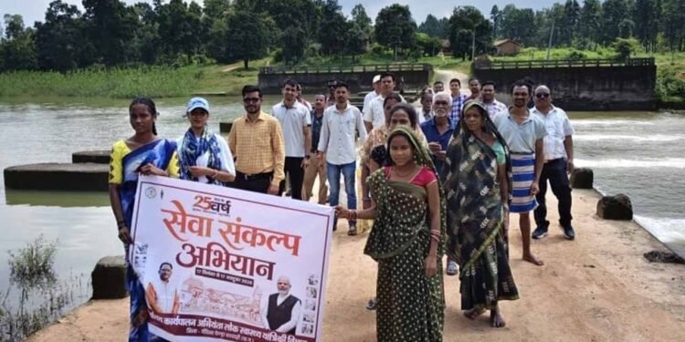 सेवा संकल्प अभियान में रानीझाप एनीकट बना स्वच्छता और जल संरक्षण का संदेश केंद्र