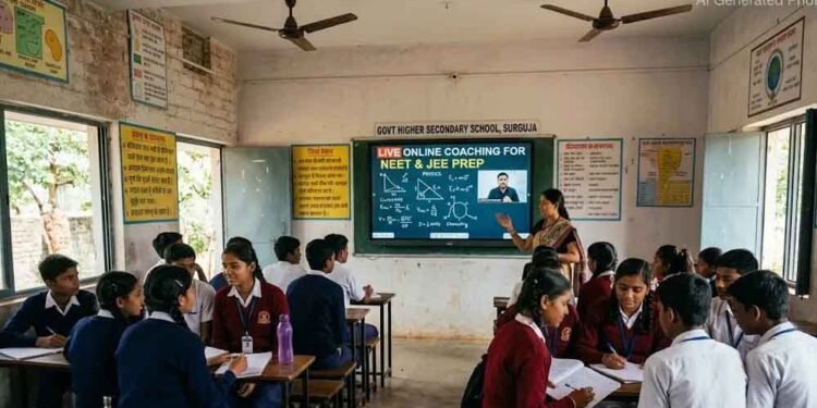 सरगुजा के 35 सरकारी स्कूलों में NEET-JEE की मुफ्त ऑनलाइन कोचिंग, छात्रों को मिलेगा फायदा