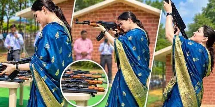 साड़ी पहनकर AK-47 से हवाई फायर करने पर IPS अंकिता शर्मा विवादों में, सरकार ले सकती है संज्ञान